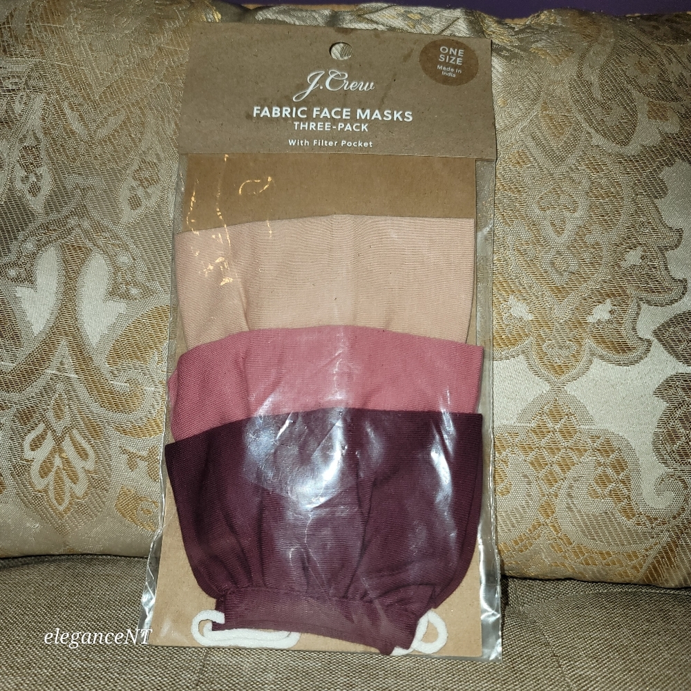 J.Crew Fabric Face Masks Three-Pack - Neutral Tones NWT